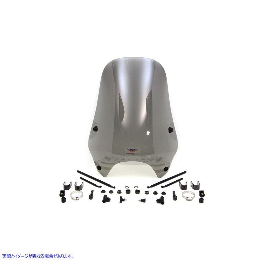 51-0367 ストリートシールド ミディアム ティント フロントガラス 取寄せ Vツイン Streetshield Medium Tint Windshield (検索用