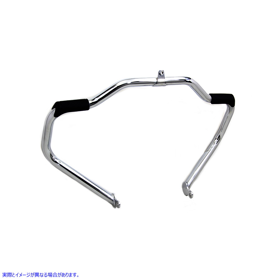 51-0986 クローム フロント エンジン バー (フットペグ パッド付き) 取寄せ Vツイン Chrome Front Engine Bar with Footpeg Pads