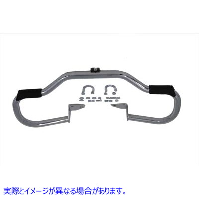 51-0997 クローム フロント エンジン バー (フットペグ パッド付き) 取寄せ Vツイン Chrome Front Engine Bar with Footpeg Pads