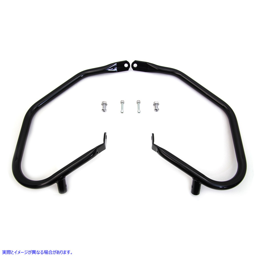 51-1064 ブラック コンフォート スタイル リア エンジン バー 取寄せ Vツイン Black Comfort Style Rear Engine Bars (検索用／4