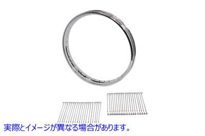 52-0302 21 インチ X 1.85 インチ ホイール リムとスポーク キット クロム スチール 取寄せ Vツイン 21 inch X 1.85 inch Wheel