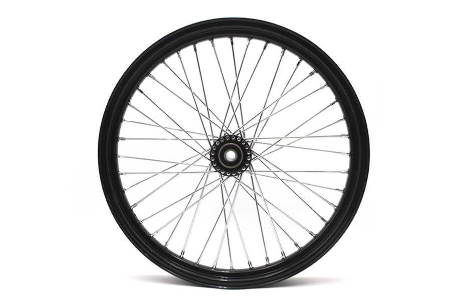 52-0438 取寄せ Vツイン 21 inch x 2.15 inch Front Spool Wheel Black (検索用／)