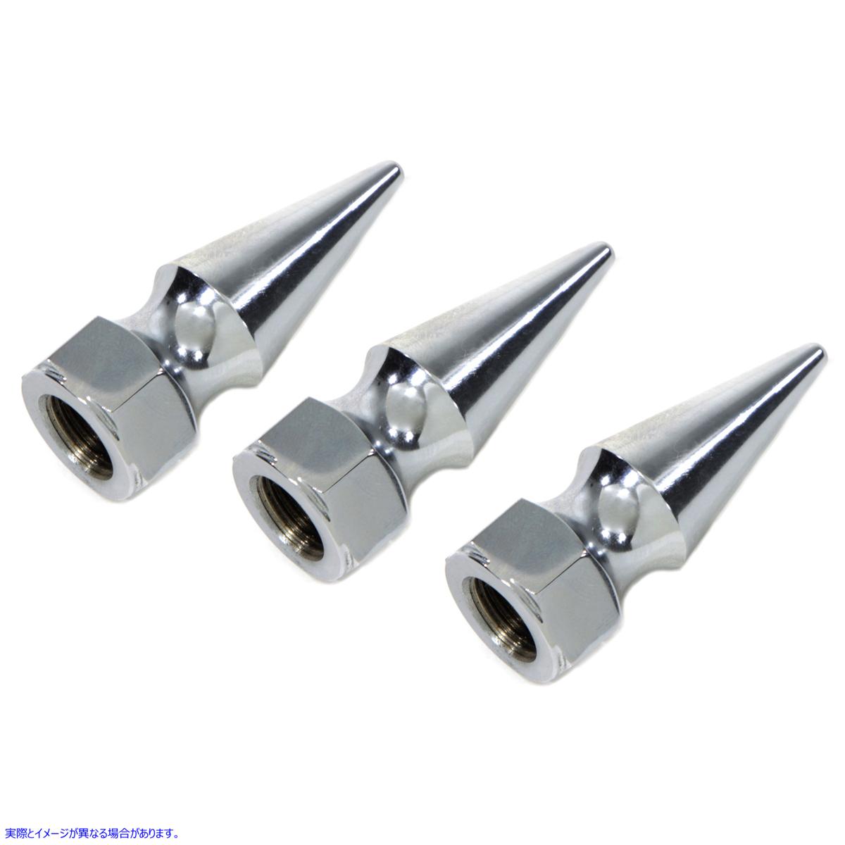 6904-3 クロームパイクナット細目3/8インチ-24ネジ 取寄せ Vツイン Chrome Pike Nut Fine 3/8 inch-24 Thread (検索用／ Colony