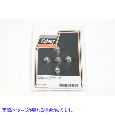6932-5 クロム エイコーン ナット 細目 1/4 インチ-28 ネジ 取寄せ Vツイン Chrome Acorn Nut Fine 1/4 inch-28 Thread (検索用