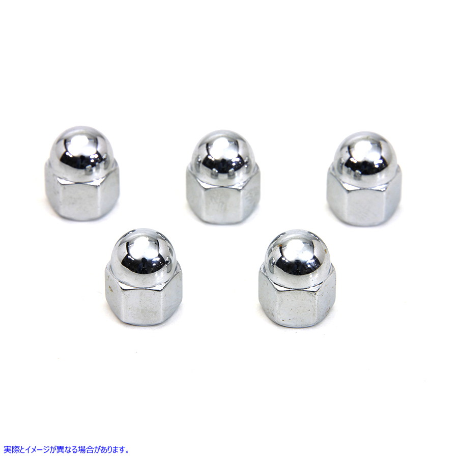 6942-5 クローム エイコーン ナット 1/4 インチ-20 並目ねじ 取寄せ Vツイン Chrome Acorn Nut 1/4 inch-20 Coarse Thread (検索