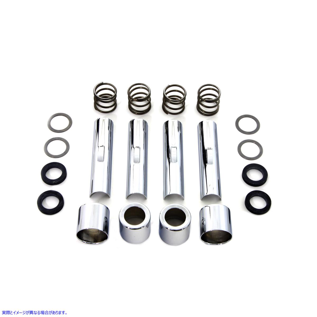 7508-20T クロームプッシュロッドカバーとクリップキット 取寄せ Vツイン Chrome Pushrod Cover and Clip Kit (検索用／