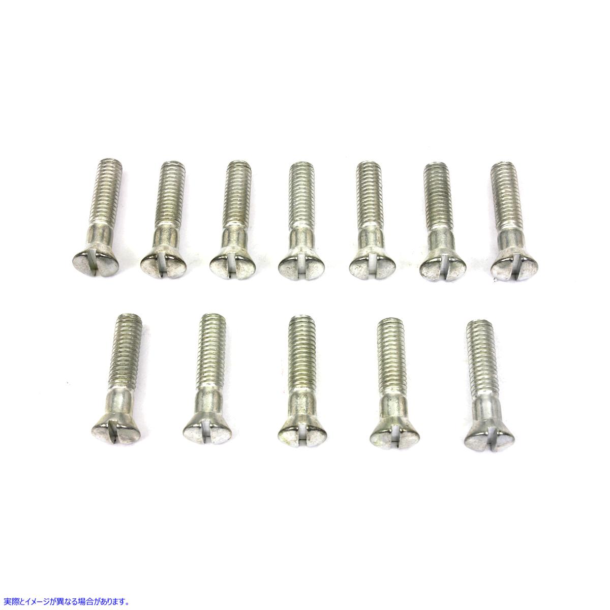 8150-12 カドミウムカムカバーストックマイナスネジ Cadmium Cam Cover Stock Slotted Screws 取寄せ Vツイン (検索用／ Colony