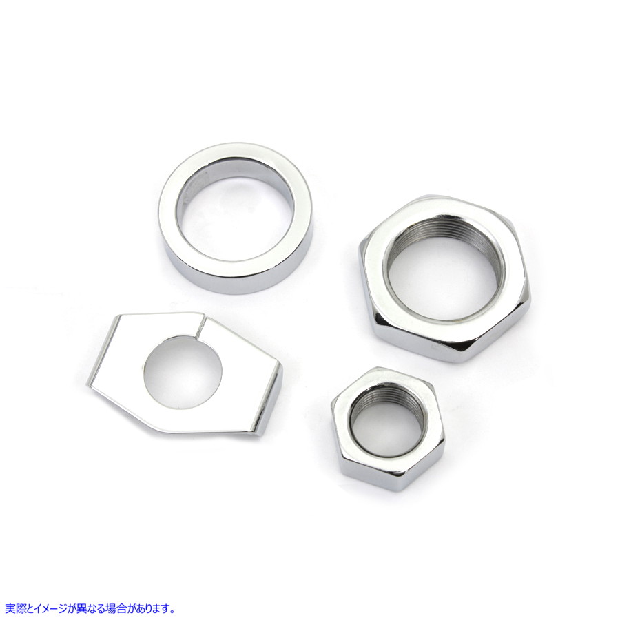 8160-4 クローム リア アクスル ナットとロック キット 取寄せ Vツイン Chrome Rear Axle Nut and Lock Kit (検索用／41596-30 C