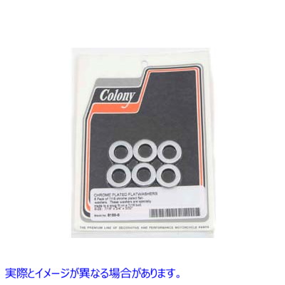 8169-6 クロム平ワッシャー 7/16 インチ ID 取寄せ Vツイン Chrome Flat Washer 7/16 inchID (検索用／ Colony