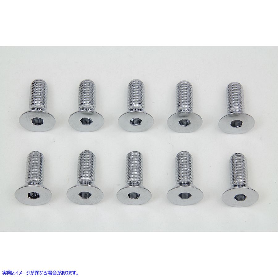 8758-10 クローム六角穴付皿ネジ 取寄せ Vツイン Chrome Allen Type Disc Screw (検索用／ Colony