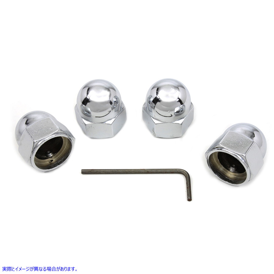 9000-4 ドングリ型ヘッドボルトカバー クローム 取寄せ Vツイン Acorn Type Headbolt Cover Chrome (検索用／ Colony