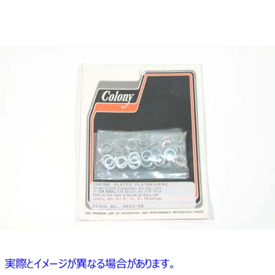 9633-50 クロム平ワッシャー内径 1/4 インチ 取寄せ Vツイン Chrome Flat Washer 1/4 inch Inner Diameter (検索用／6099 Colony