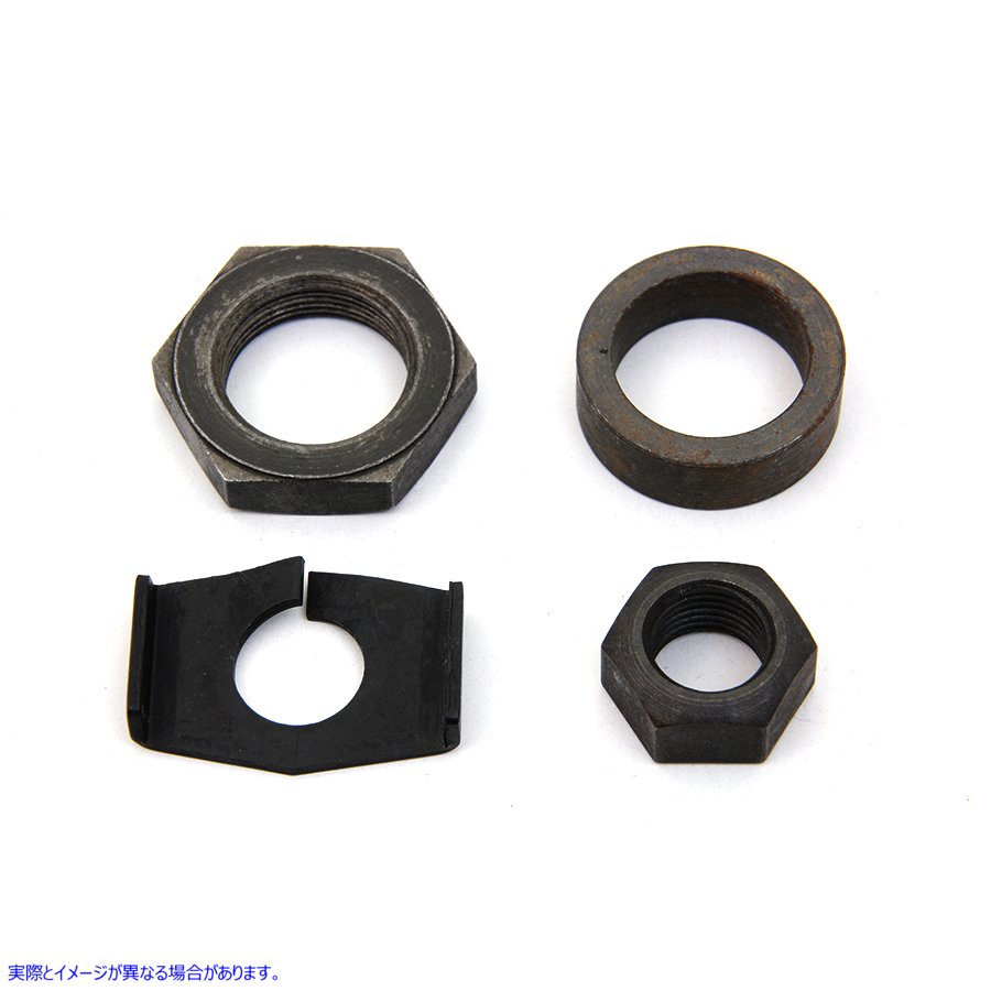 9688-4T リアアクスルナットとロックキット パーカーライズド 取寄せ Vツイン Rear Axle Nut and Lock Kit Parkerized (検索用／