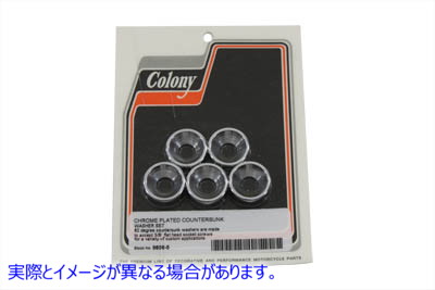 9835-8 クローム皿ワッシャーセット 5/16インチ 取寄せ Vツイン Chrome Countersunk Washer Set 5/16 inch (検索用／ Colony